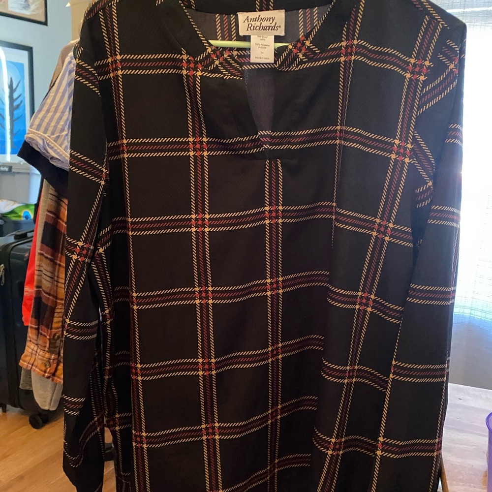 Anthony Richards Black Plaid Top